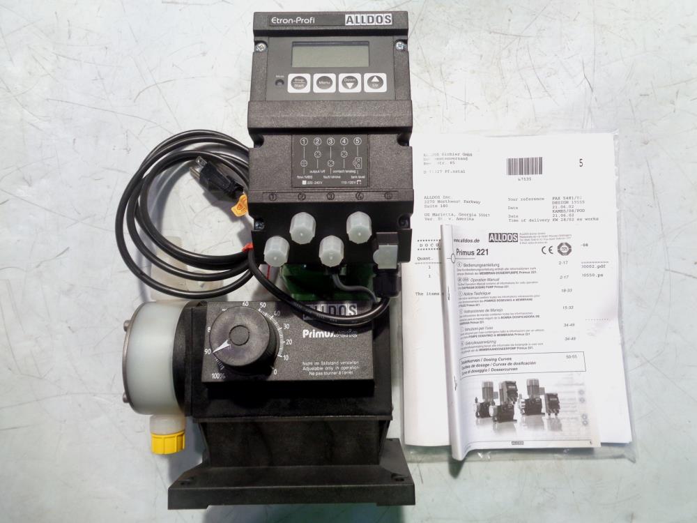 ALLDOS PRIMUS 221 DOSING PUMP 221-12 D03/R09/A54/V07 W/ SIEMENS MOTOR